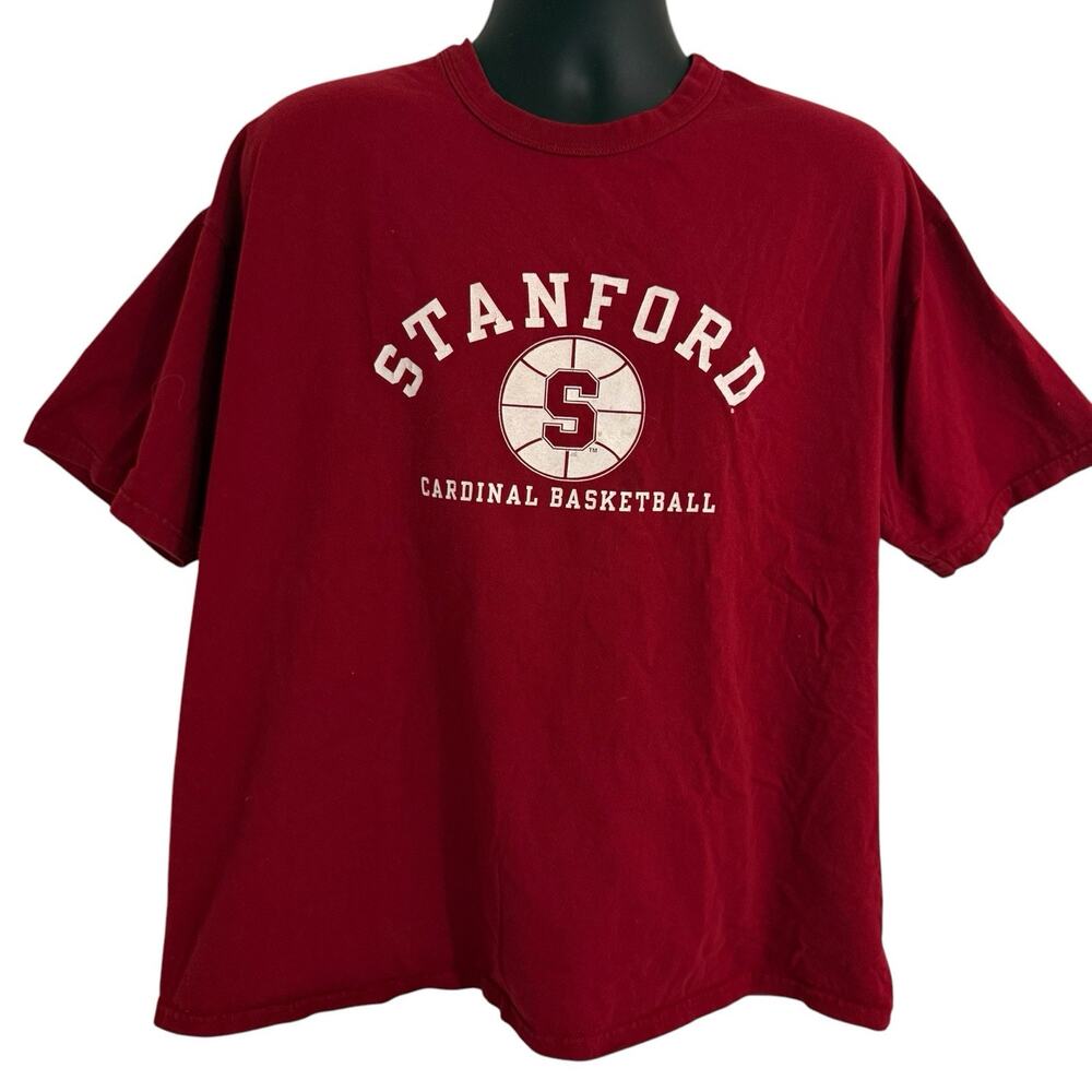 Stanford Cardinals Basketball Tee Shirt‎ Sz XL Men's Russell Deep Red Crew Neck